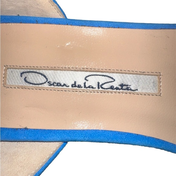 Oscar de la Renta Women’s Blue Suede Pointed Toe Flats Size 37 - Picture 5 of 6